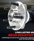 Hella Smooth Front Wheel Bearing Hub Assembly With 513179 Part Number And 5 Lug Mount With Abs For Chevy Impala Buick Regal Cadillac Deville Pontiac Grand Prix 2001 To 2013 Quick Fix, close-up view of the polished wheel hub