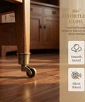 Four Piece Set Of Bronze Finish 32Mm Swivel Casters delivering straight up smooth rolling action with silent rubber tires for zero friction glide on any furniture piece.