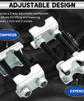 Heavy Duty 2 Way Adjustable Coil Spring Spacers 8 Piece Set Rust Proof Carbon Steel showing adjustable mechanism for lift and lower.