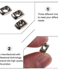 Three models of 180 Pc Rock Solid Hammer Head T Slot Nuts Fasteners for Aluminum Extrusion and Cabinet Framing.