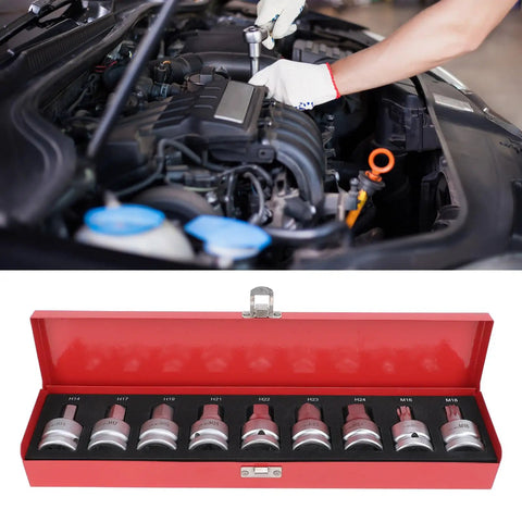 Rock Solid 9 Piece 3 4 Inch Drive Impact Hex Driver Socket Set Crafted From Hella Tough Cr Mo Steel shown in use on an engine.