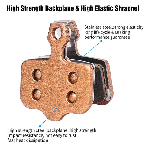 Close-up of four pairs sintered metal ebike disc brake pads with essential tools set compatible with popular SRAM Avid Elixir models