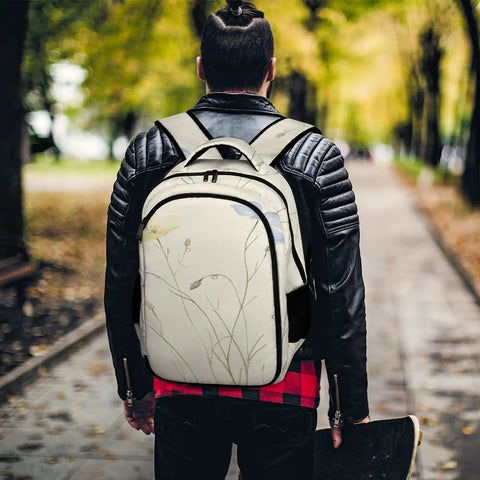 Dope Multi Shade Wildflowers Printed Backpack For Unisex Large Capacity Daypack with durable polyester and smooth zipper.