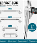 3 Pack Wall Mounted Grab Bars for Shower and Bath, showing 16 inch and 12 inch stainless steel bars for safety.