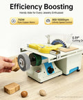 Slick 5 in 1 Bench Grinder Lapidary Machine With 750W Variable Speed, 0.39" cutting depth, grinding wood and metals.