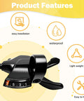 SL M315 7 Speed Right Thumb Gear Shifter for Mountain Road and Commuter Bikes with product features icons