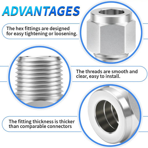 Advantages of Rugged 304 Stainless Steel Three Eighths Inch OD To Three Eighths Inch NPT Male 90 Degree Elbow Compression Tube Fitting