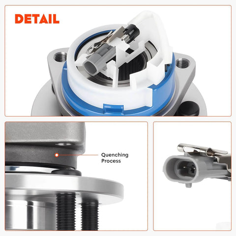 Front Wheel Hub Bearing Assembly 5-Lug ABS 33-Spline Flange 5.7 in for Buick Chevy Cadillac detailed view