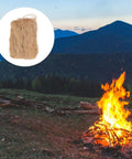 Image showing Six Pack Natural Jute Fire Starters For Quick Ignition Outdoor Camping Survival Tool For Easy Fires Campfire Starter in use