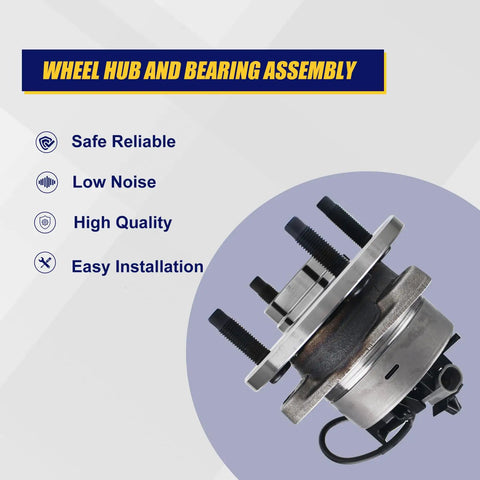 Two Pcs Front Wheel Bearing And Hub Assembly Replaces Chevrolet Cobalt 2005 To 2010 Pontiac G5 Pursuit side view with studs
