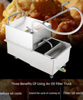 This Heavy-Duty Oil Filtration Machine Is A Total Game Changer For Busy Commercial Kitchens, 65L stainless steel oil filter cart.