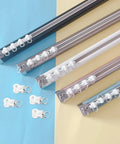 30 Piece Heavy Duty Curtain Track Roller Hooks Featuring Double Alloy Wheels And Slide Like Butter Smooth Pulleys display in various colors.