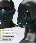 Pro Grade Dust Mask Reusable Respirator For Woodworking And Construction with 99.9% Carbon Filters, multicolor face protection.