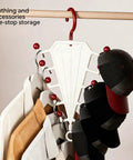 Vertical Closet Storage Hanger With Double Sided V Shaped Hook For Belts Scarves Hats And Ties Clears Daily Clutter On Tight Rods hassle-free setup with multiple hats and shirts.