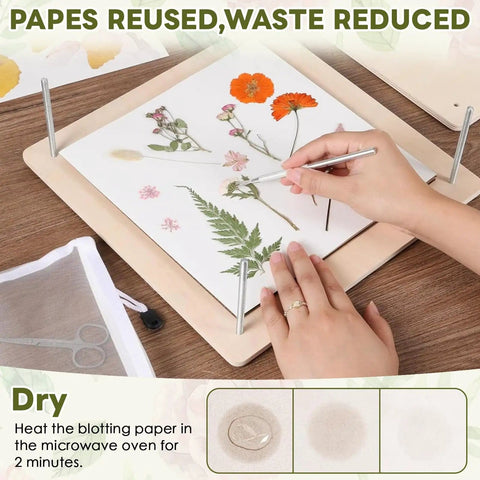 11x11 Inch Dope Extra Large Flower Press Kit With 10 Wooden Layers for Adults and Teens in use with preserved flowers