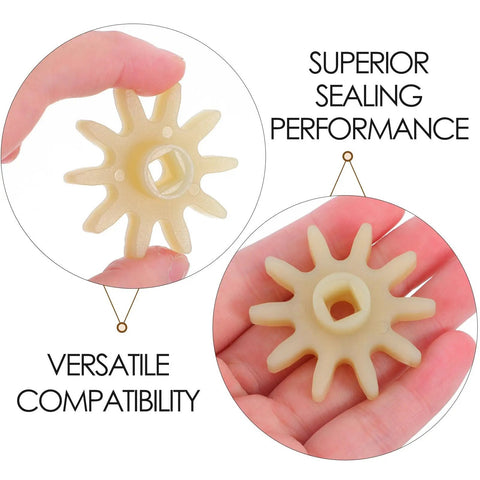 Replacement Gear Wheel For Gumball Machines And Capsule Vending Machines Durable Plastic High Precision Gear For Mini Motor Repair 10 Pack Candy Dispenser Internal Gear Wheel Set Pro Grade, white plastic gear in hand