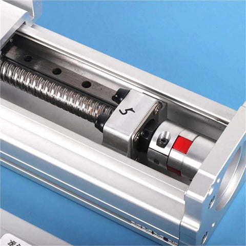 Fully Enclosed Linear Guide Module Featuring Heavy Duty Ball Screw Drive And Silky Smooth Sliding Table optimized for CNC makers and 3D builders close-up view
