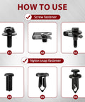 How to use guide for 35 Piece Universal Engine Under Cover Splash Shield Hardware Kit With U Nuts And Bolts Built In Washer Clips