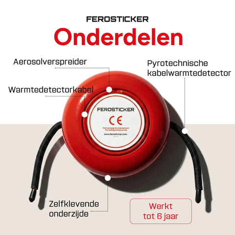 Automatic Fire Extinguisher Aerosol Suppression Canister For Cars And Shops Fast Heat Triggered Fire Shield No Electrical Hookup Needed solid red design with self-adhesive underside.