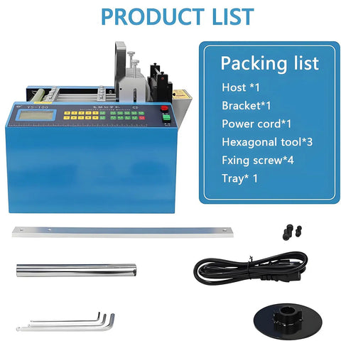 Automatic Heat Shrink Tube Cutter Machine With 100 mm Cutting Width And 0.1 mm To 99999.9 mm Adjustable Length packing list