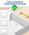 Center to Center Distance Measurement Guide for 4 Inch Top Tier Brushed Brass Cabinet Pulls installation instructions.