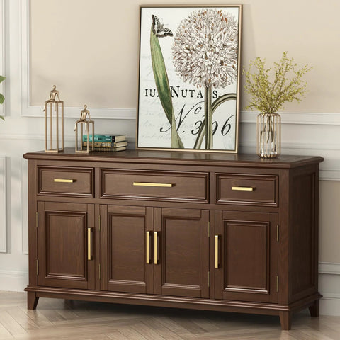 Wooden cabinet with 10 Pack 8 Inch Brushed Brass Cabinet Pulls Solid Zinc Alloy Handles For Kitchen Cabinets And Drawers