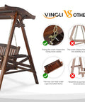 Comparison of Porch Swing With Stand And Canopy, Waterproof Outdoor Patio Swing With Cup Holder, Rustic Style Backyard Swing Set