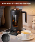 Glass Electric Tea Kettle With Tea Infuser And Precise Temperature Knob 1200W Fast Heating BPA Free Easy To Clean 1 Liter Dark Gray Modern Minimalist Design For Brewing Tea And Coffee Like A Pro