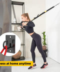 Totally Legit 3 Pack Wall Anchors For Resistance Bands And Heavy Duty Workout Hooks, Rock Solid Exercise Band Mounts in use during home workout.