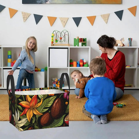 Massively Sized Closet Flex And Insanely Handy Foldable Storage Basket For Holding Clothes Towels Linens Toys Plus Pet Gear Quick Space Saving Home Setup in a colorful playroom.