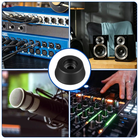 Heavy Duty Rubber Feet Isolation Pads With Stainless Steel Screws Crank Your Tunes Without That Pesky Rumble on audio equipment.