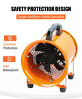 Powerful 12-Inch High Velocity Portable Blower Fan With 33ft Flexible Duct Hose Industrial Exhaust Ventilator front view
