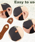 Installation steps for Eight Sets Leather Snap Buckles with Snap Button Closure Sew On for Wallets Bags and Notebooks