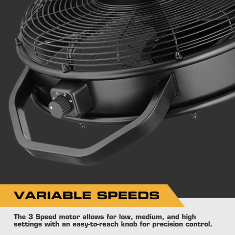 Rugged Outdoor 18 Inch Ceiling Mount Fan With Dual Height Mount Options 360 Degree Direction Up And Down Adjustable 3 Speeds