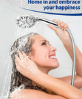 Person using Handheld Shower Head With Beast Mode High Pressure And Seven Spray Settings, 59 Inch Stainless Steel Hose