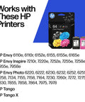 Go To Ink Cartridge Combo Pack Delivering Fresh Black And Rich Tri Color Prints For Envy Inspire And Photo Printer Models compatibility list