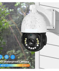Top Notch 4K Ip Ptz Security Camera With 30X Optical Zoom Crisp Night Vision mounted outdoors monitoring with rain protection.