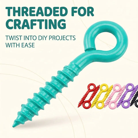 Grab These Dope Colorful Screw Eye Pins For Your Next DIY Jewelry Crafter Featuring Solid Metal Build And Rust Proof Coating In Mixed 1Mm 4Mm And 8Mm Dimensions, showcasing a colorful screw eye pin in turquoise.