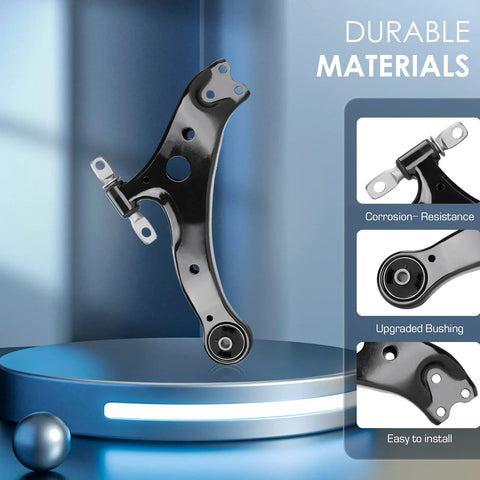 Front Lower Control Arms And Ball Joints Hook Up With Sway Bar End Links And Inner Tie Rods Knock Out That Wobble Boost Your Ride Quality Fix Alignment Issues Fit For Toyota Camry And Lexus Es300 2002 2003, black control arm with bushing.