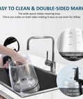 Person holding Electric Kettle With Temperature Control, 6 Presets For Tea, Coffee And Herbal, Fast Boil 1.7L over a sink