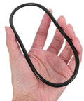 Premium Rubber Belt Replacement For Continuous Sealing Machine 2 Pack held in hand, highlighting heavy duty industrial design.