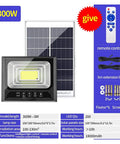 Heavy Duty Solar Led Flood Light With Remote Control, 300W with solar panel and remote, ideal for yard security and area lighting.