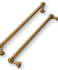 Heavy Duty Zinc Alloy Cabinet Pulls Built To Last Featuring Smooth Operation Antique Brass Hardware, 12-inch solid handles.