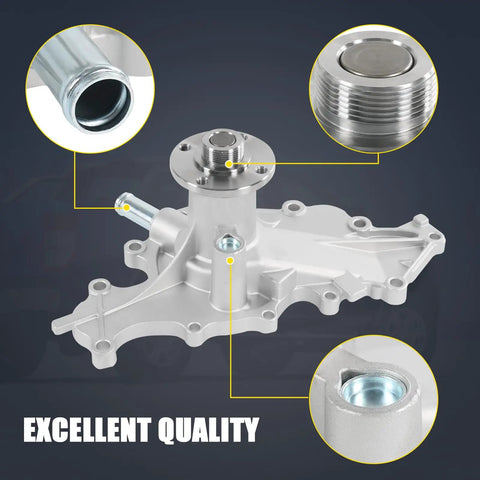 Premium Water Pump With Gasket Kit Direct Fit Replacement For Ford Ranger 1995-2008 Aerostar 95-97 And Mazda B3000 showing detailed quality features.