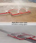 Heavy Duty Vehicle Chassis Cooling System With Multi Nozzle Fire Suppression Kit shown in operation spraying high-flow mist.