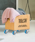Cart with 12 Pack Swivel Plate Caster Wheels with 50mm Plate Blue Polyurethane Wheels 360 Degree Swivel No Brake