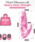Totally Dope Pink Bow Adhesive Wall Hooks With Heavy Duty Grip Strips For Drama Free Peel And Stick Mounting, 8x3 cm size