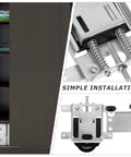Heavy Duty Stainless Steel Sliding Door Pulley With Double Bearing Wheel For Closets Cabinets And Windows, showing detailed installation parts.