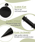 Close-up of a 30 Pack 6 Inch Plastic Tarp Stakes Anchors with large cap, barbs for firm fixing, and pointed end for easy ground insertion.