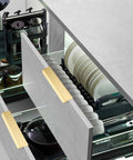 10 Pack 10 Inch Matte Gold Finger Pulls Level Up Your Kitchen Game With Smooth cabinet edge hardware on modern drawers.